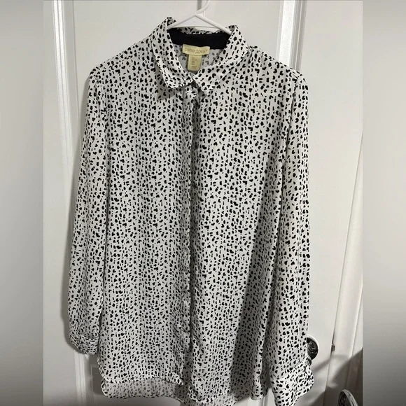 Cynthia Rowley Heart Print Blouse Women’s Large Button Down - Picture 1 of 5